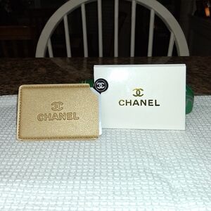 Chanel New  Gold Mirror And Card Holder